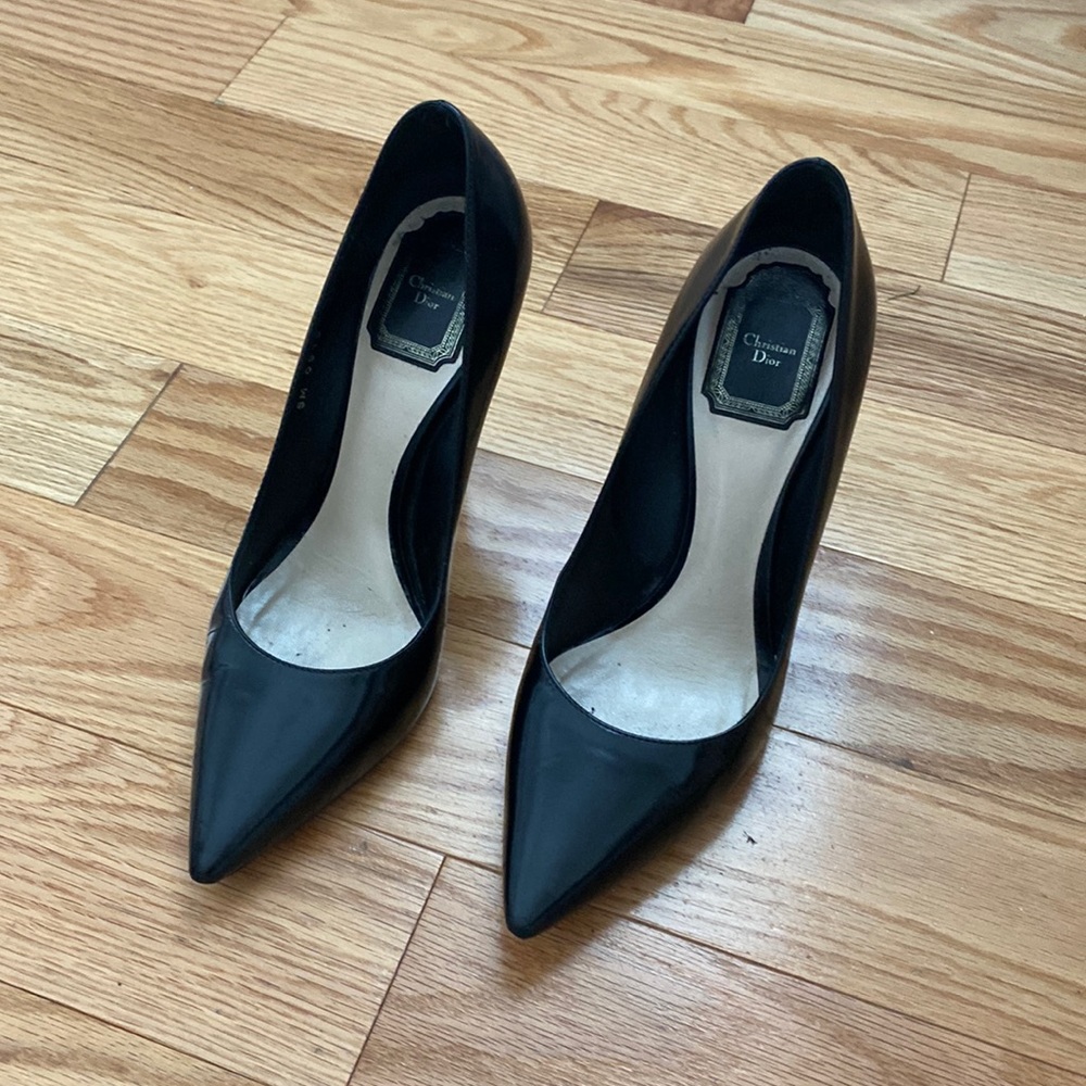 Christian Dior Black Pantene Leather Pumps
